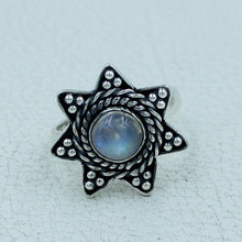 Rainbow Moonstone Designer Sterling Silver Ring