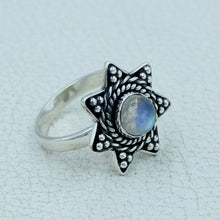 Rainbow Moonstone Designer Sterling Silver Ring