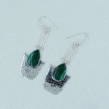 Natural Malachite Designer Dangle Earring