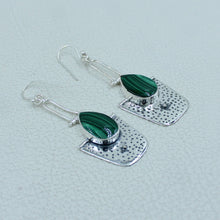 Natural Malachite Designer Dangle Earring