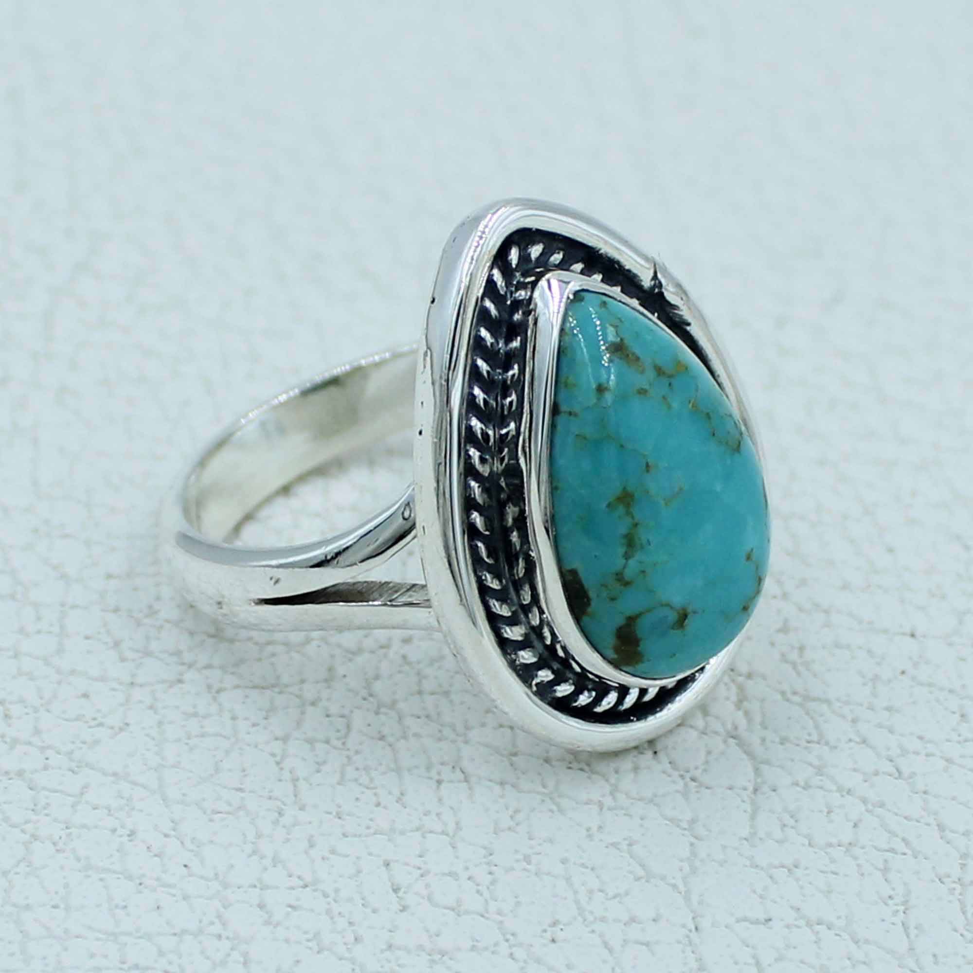 Mexican Turquoise with Sterling Silver Ring