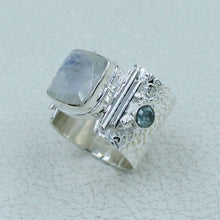 Designer Texture Silver 925 Sterling Moonstone Ring