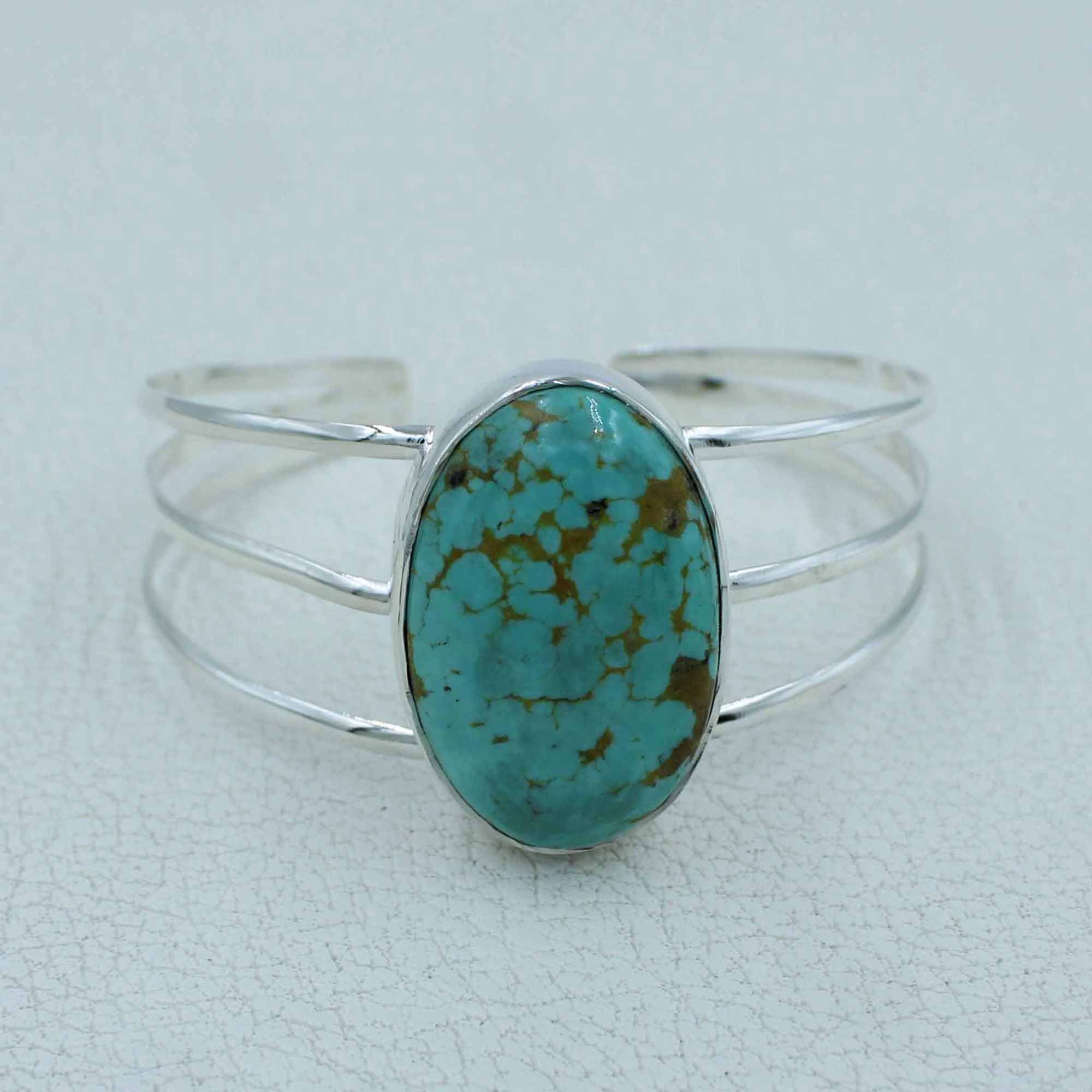 Mexican Turquoise With Solid Sterling Silver Bangles Gift Jewelry