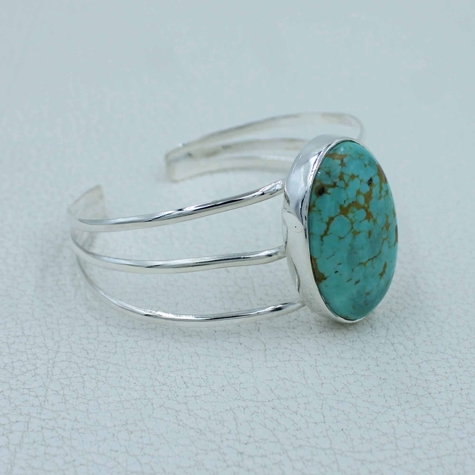 Mexican Turquoise With Solid Sterling Silver Bangles Gift Jewelry