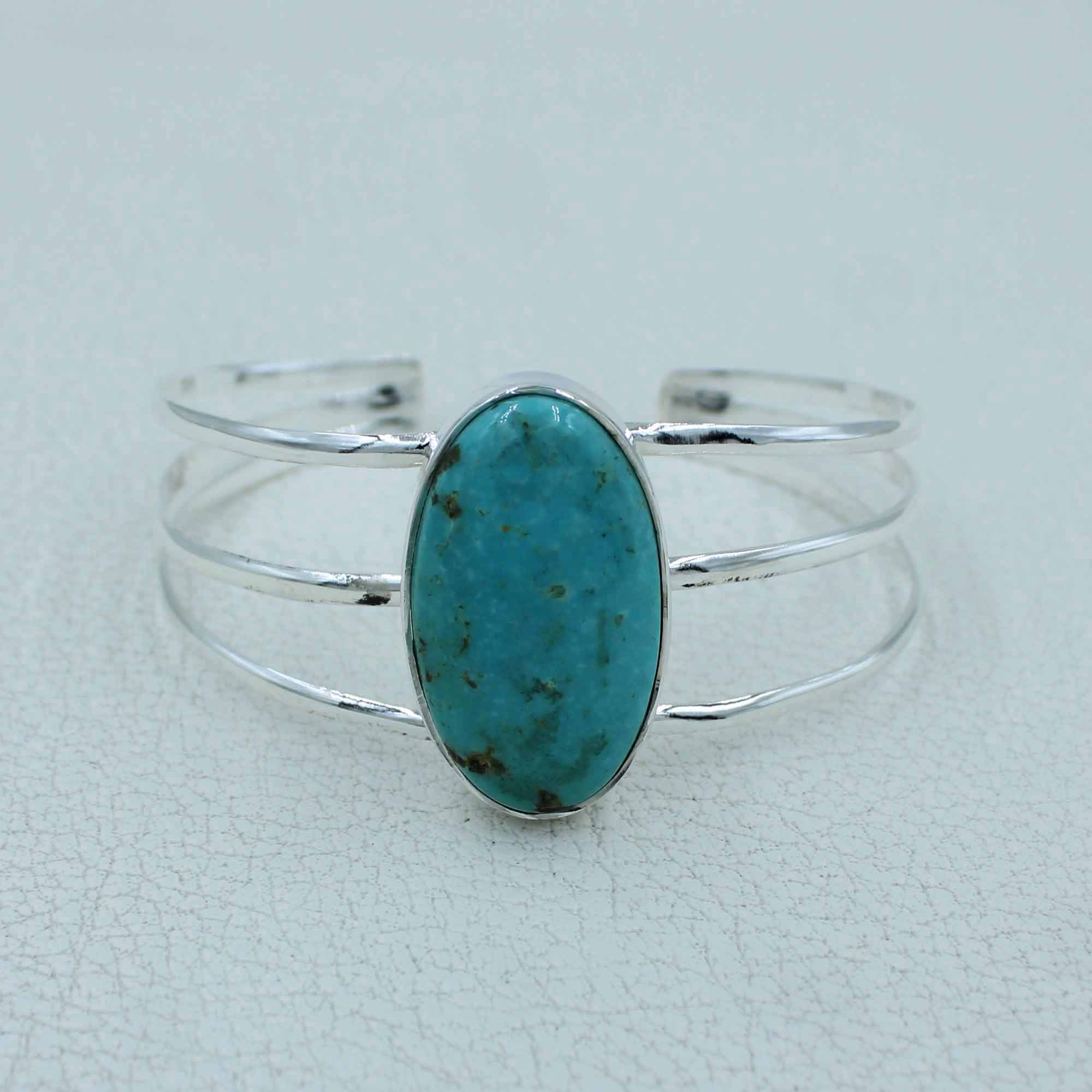 Natural Mexican Turquoise Sterling Silver Bangles Gift Jewelry