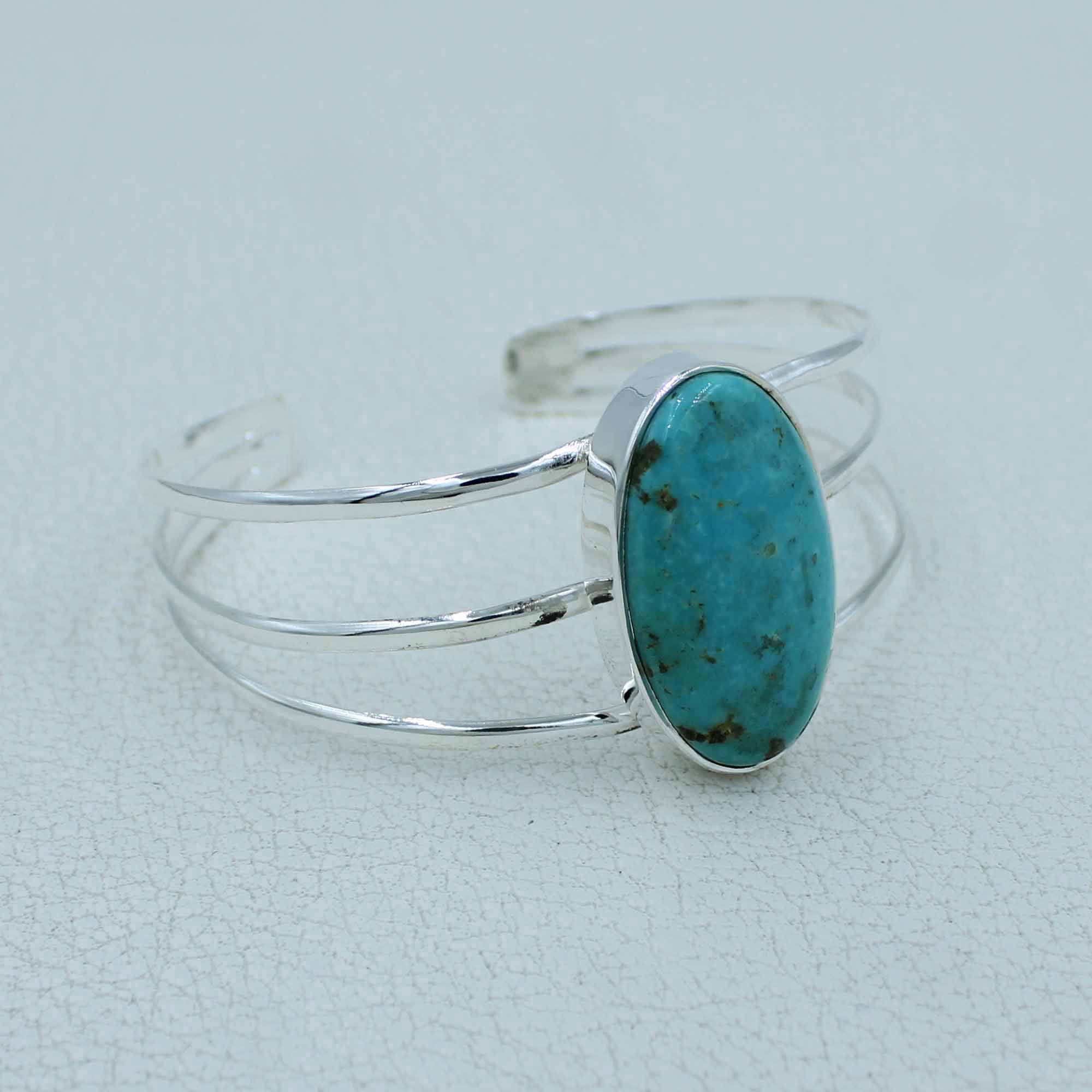 Natural Mexican Turquoise Sterling Silver Bangles Gift Jewelry