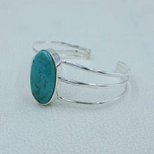 Natural Mexican Turquoise Sterling Silver Bangles Gift Jewelry