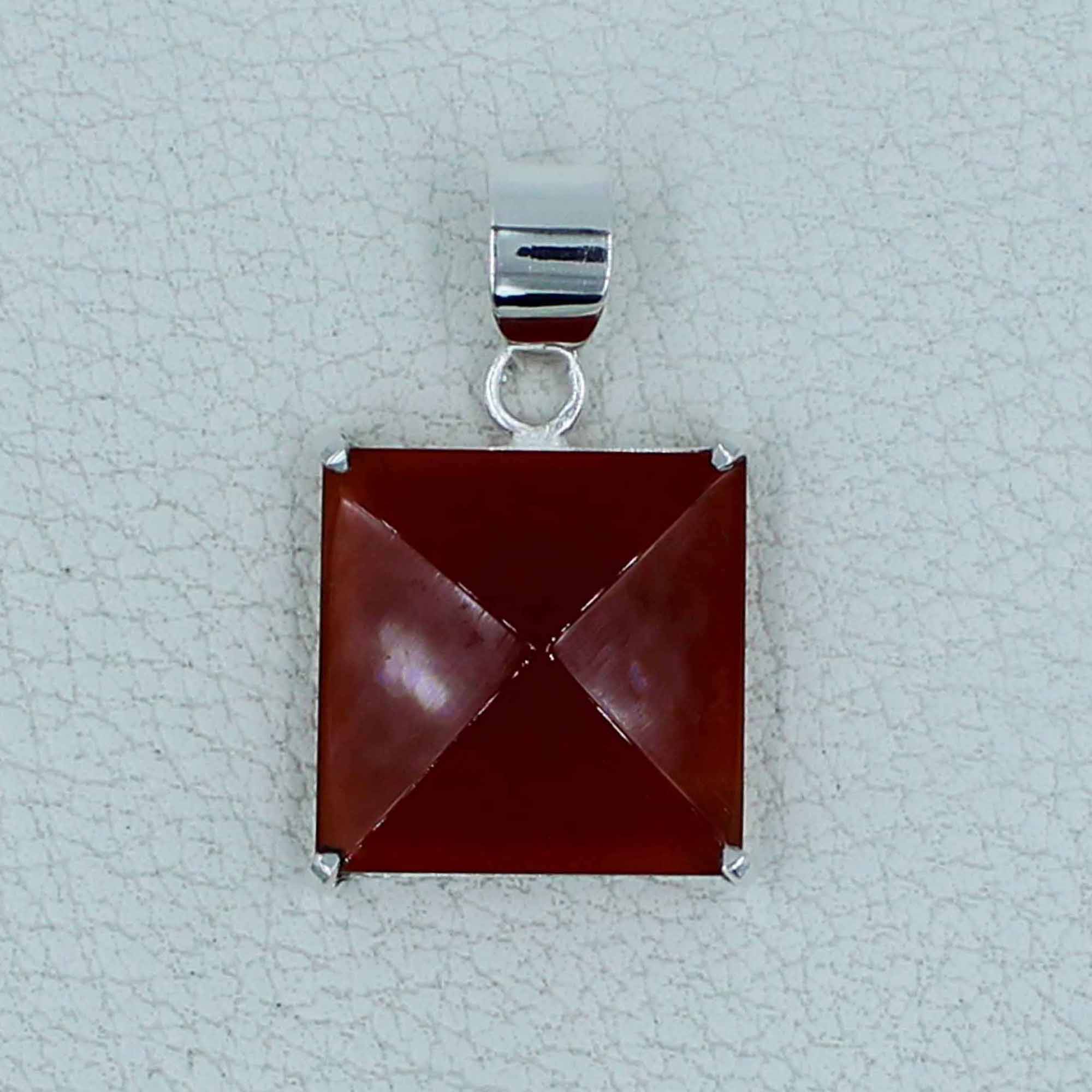 Red Onyx Solid Sterling Silver Pendant
