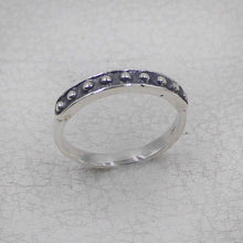 Oxidized Sterling Silver Beaded Band Ring – 925 Silver