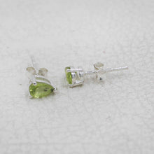Wholesale 925 Sterling Silver Pear Peridot Stud Earrings | Natural Gemstone Prong Set