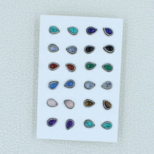 12 Pair Gemstone Studs Earrings - 925 Silver Jewelry