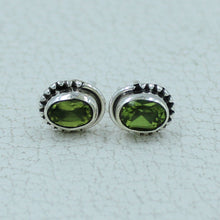 925 Silver 12 Pair Studs Earrings - Garnet, Amethyst, Citrine, Peridot Gemstone