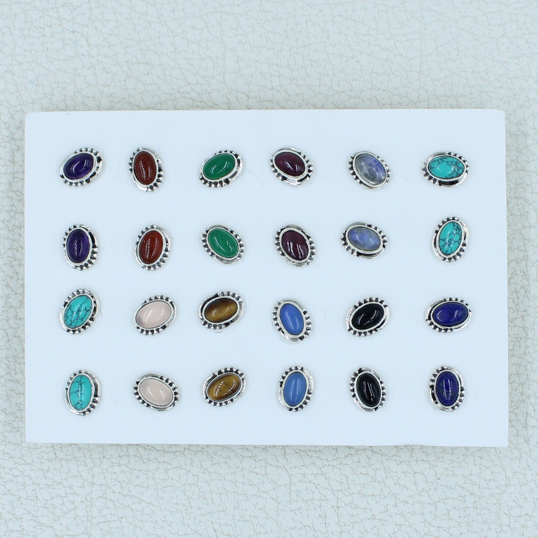 12 Pair Studs Earrings - 925 Silver Women Jewelry