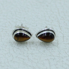 12 Pair Studs Earrings - 925 Silver Cabochon Gemstone Earrings