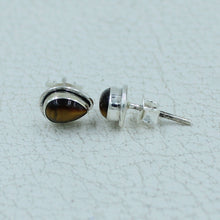12 Pair Studs Earrings - 925 Silver Cabochon Gemstone Earrings