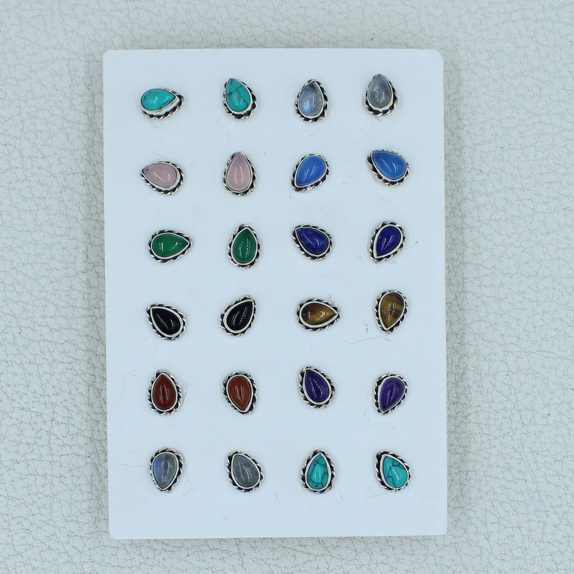 12 Pair Studs Earring - 925 Silver Jewelry