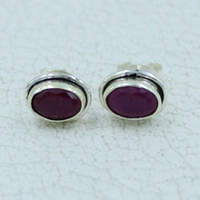 Ruby, Emerald, Sapphire Studs Earrings