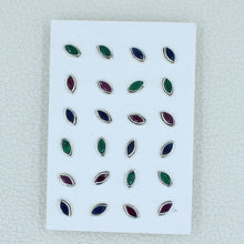 Ruby, Emerald, Sapphire Studs Earrings
