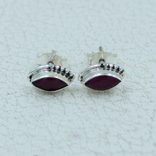 Ruby, Emerald, Sapphire Silver Studs