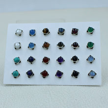 12 Pair Multi Cabochon Studs Earrings