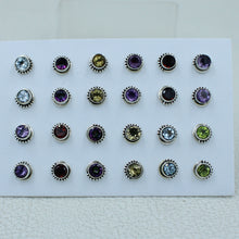 Multi Cut Gemstone Studs Earrings - 925 Silver Jewelry