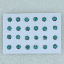 12 Pair Turquoise Studs Earrings - Turquoise Silver Jewelry