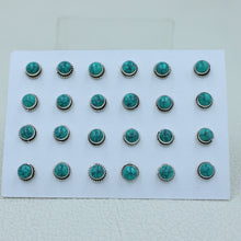 12 Pair Turquoise Studs Earrings - Turquoise Silver Jewelry