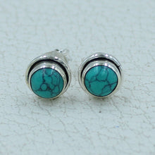 925 Sterling Silver Turquoise Studs Earrings