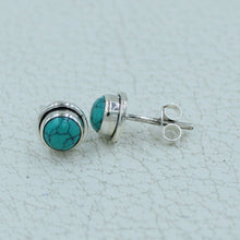 925 Sterling Silver Turquoise Studs Earrings