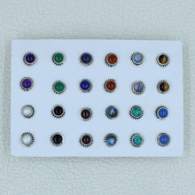 925 Silver Studs, 12 Pairs Of Silver and Gemstone Studs Jewelry