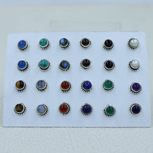 925 Silver Studs, 12 Pairs Of Silver and Gemstone Studs Jewelry