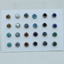 925 Silver Handmade Studs Earrings - 12 Pair Silver Studs