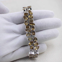 Handcrafted Sterling Silver Citrine Multi-Shape Gemstone Bracelet