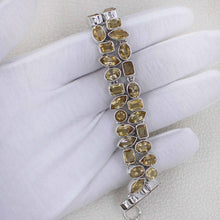Handcrafted Sterling Silver Citrine Multi-Shape Gemstone Bracelet