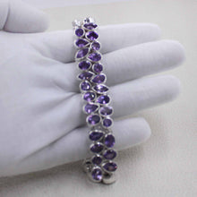 Handcrafted Sterling Silver Amethyst Multi-Shape Statement Bracelet
