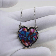 Purple Spiny Oyster Turquoise Silver Necklace - Fow Women