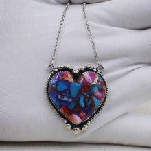 Purple Spiny Oyster Turquoise Silver Necklace - Fow Women