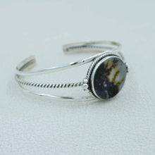 Scenic Agate Gemstone with Sterling Silver Bangle