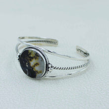 Scenic Agate Gemstone with Sterling Silver Bangle