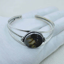 Scenic Agate Gemstone with Sterling Silver Bangle