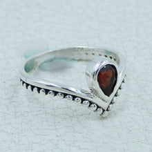 Natural Garnet Silver Ring