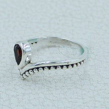 Natural Garnet Silver Ring