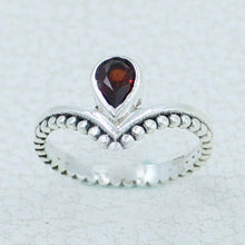 Natural Garnet Silver Ring