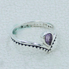Natural Amethyst Gemstone Silver Ring