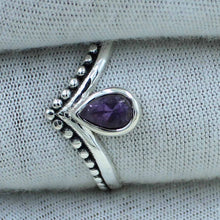 Natural Amethyst Gemstone Silver Ring