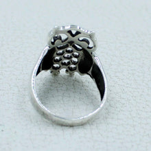 Elegant Antique Silver Owl Ring