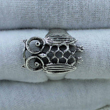 Elegant Antique Silver Owl Ring