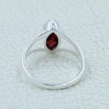 Natural Marquise Garnet Silver Ring