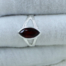Natural Marquise Garnet Silver Ring