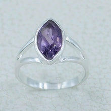 Marquise Amethyst Silver Ring